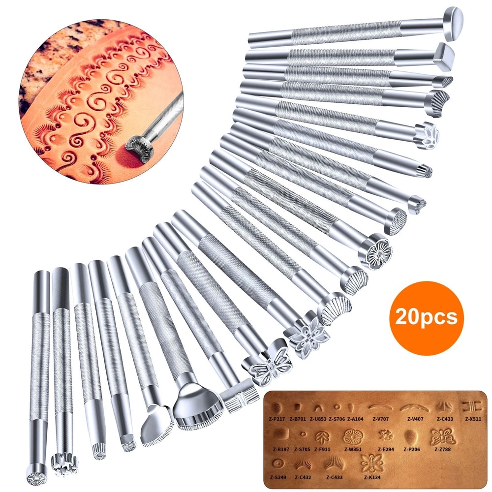 Alloy Leather Tool Set For Crafting Stamping Carving Punch Kit For DIY Leatherwork 5