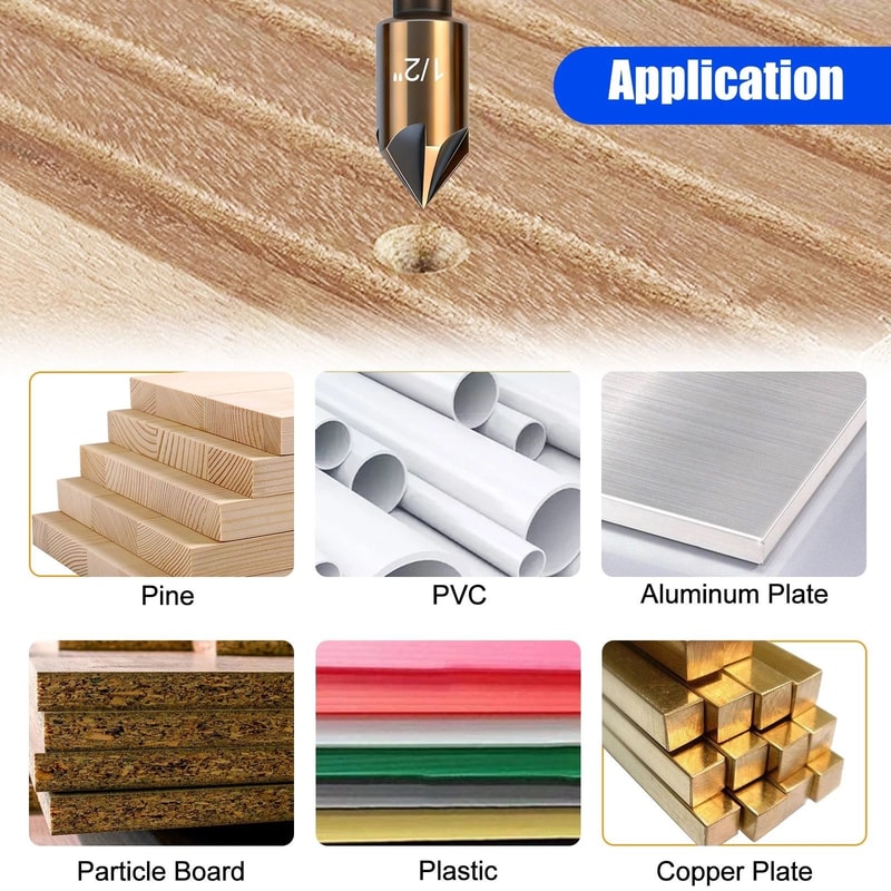 Countersink Drill Bit Set HSS Flute Bits For Wood Metal And Plastic 2