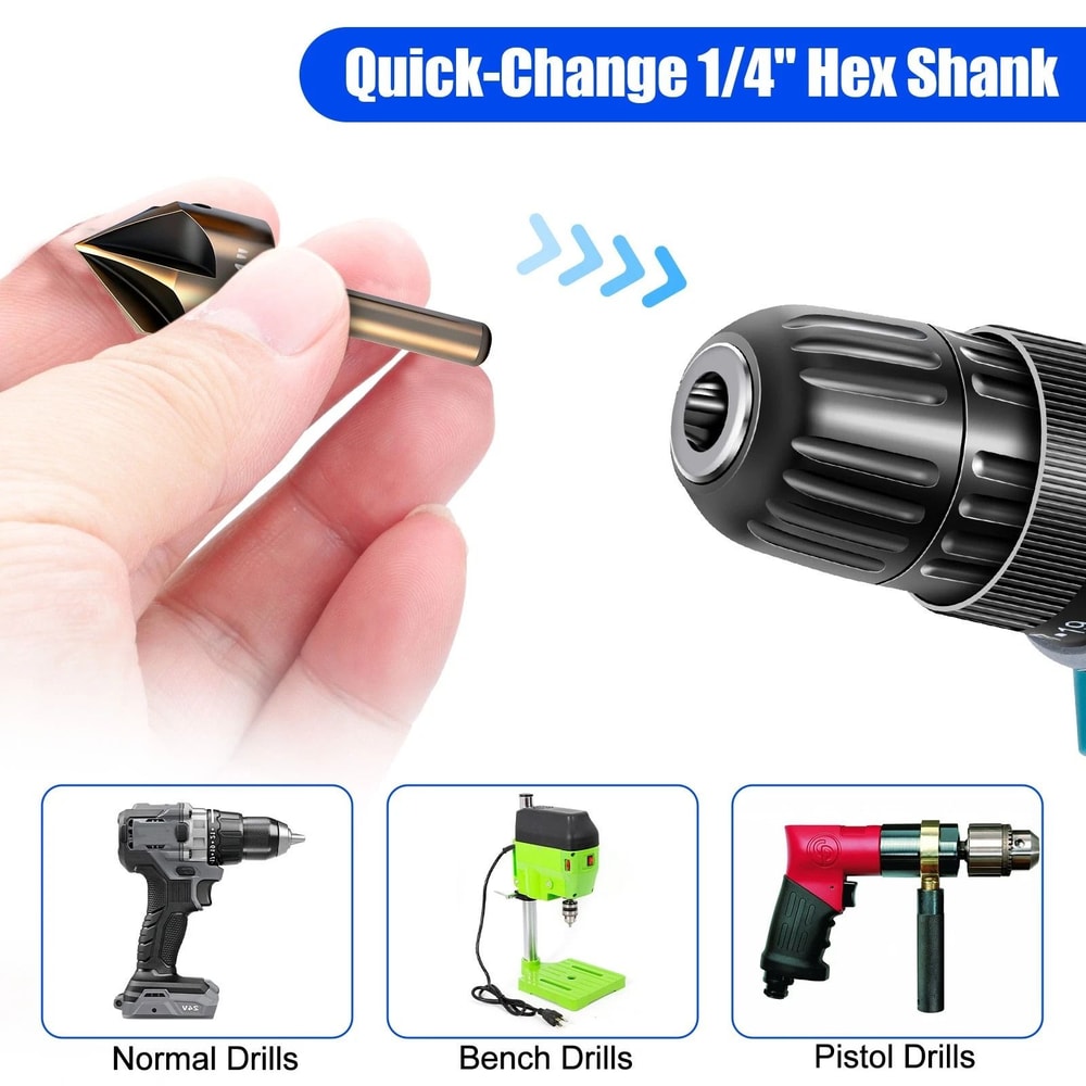 Countersink Drill Bit Set HSS Flute Bits For Wood Metal And Plastic 3