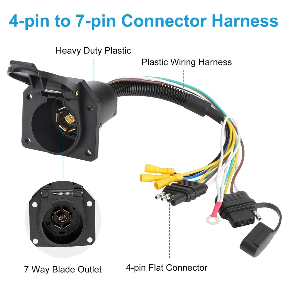 Trailer Wiring Adapter Connector Plug For RV Truck 4
