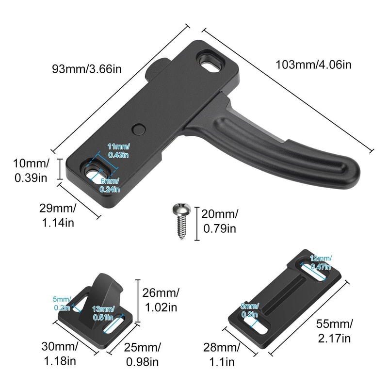 Aluminum RV Screen Door Latch Kit Right Handle Replacement For Travel Trailers Motorhomes 2