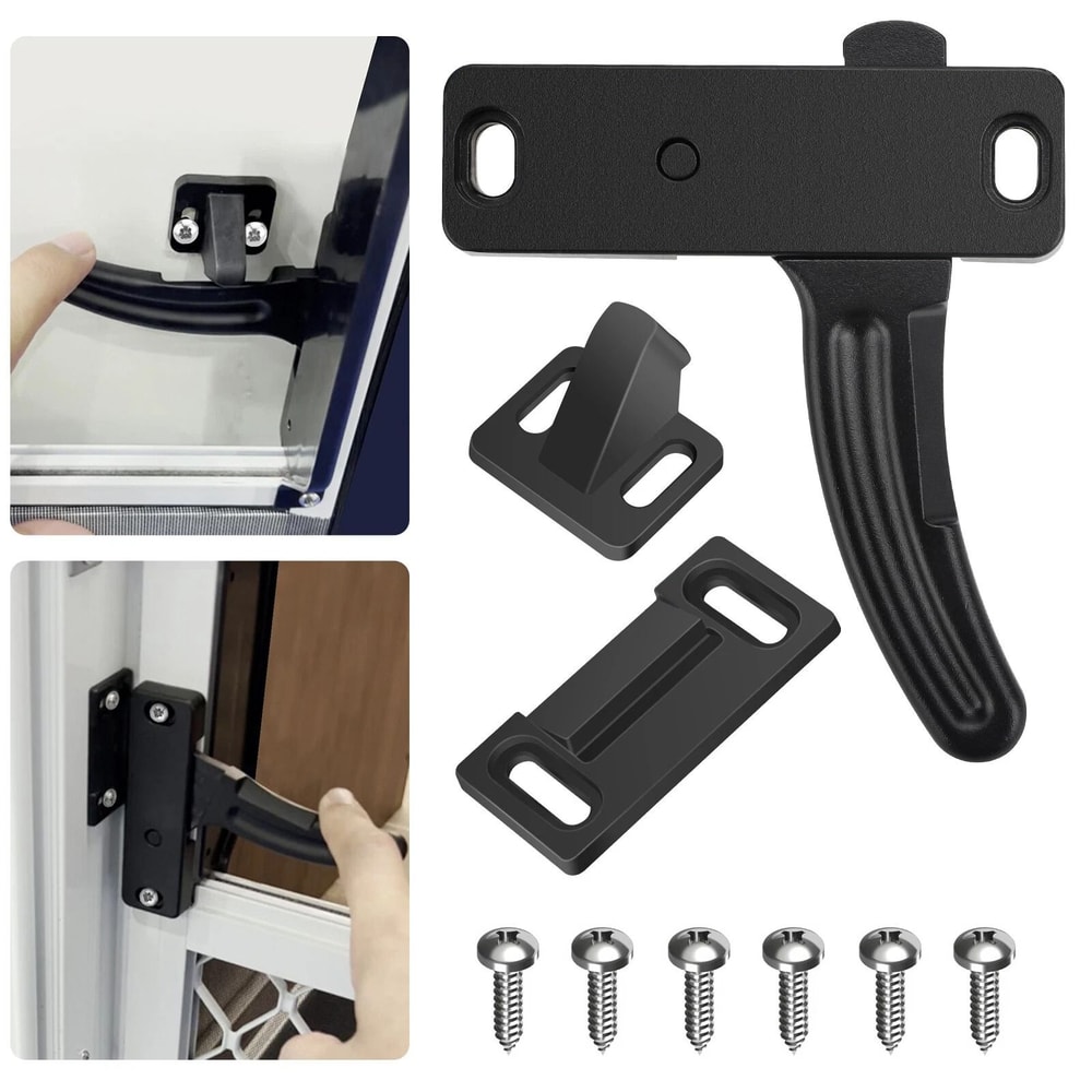 Aluminum RV Screen Door Latch Kit Right Handle Replacement For Travel Trailers Motorhomes 6