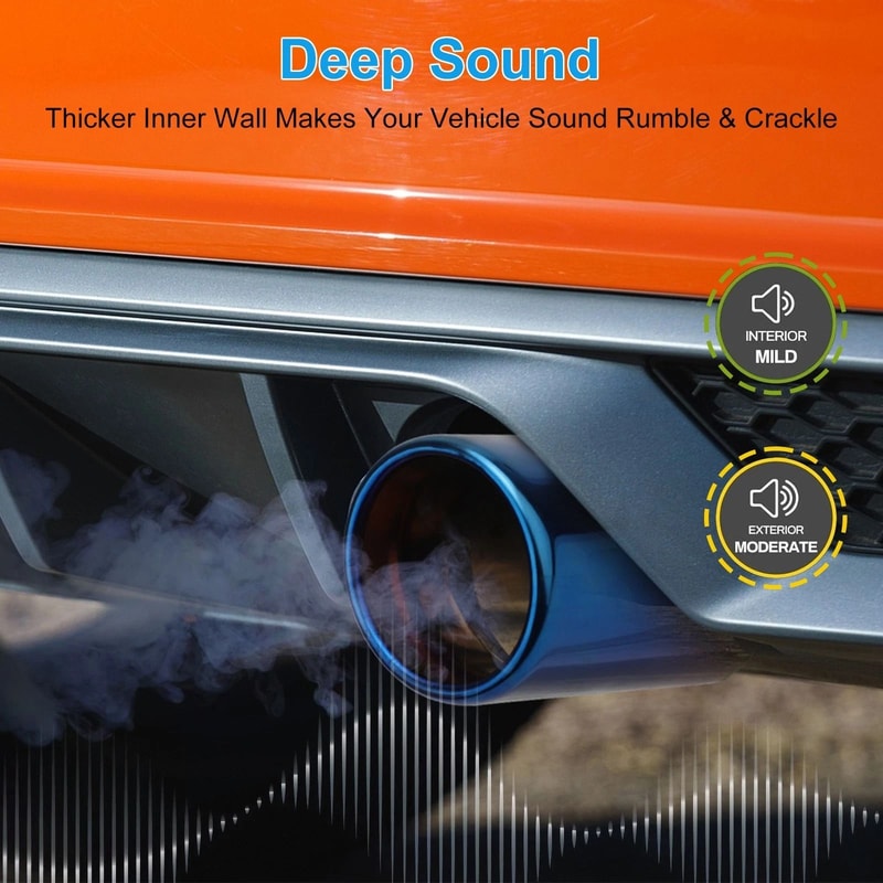 Universal Stainless Steel Exhaust Tail Pipe Tip Noise Reducer Muffler 3