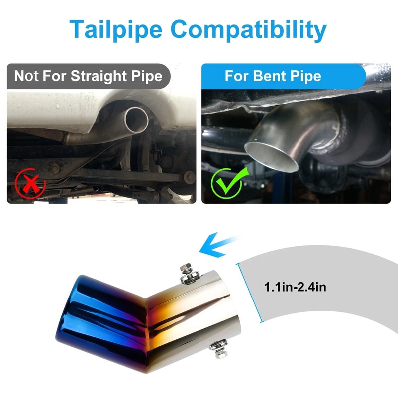 Universal Stainless Steel Exhaust Tail Pipe Tip Noise Reducer Muffler 4