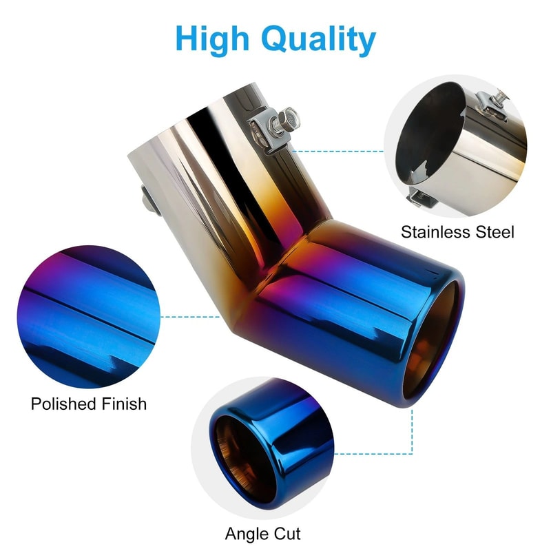 Universal Stainless Steel Exhaust Tail Pipe Tip Noise Reducer Muffler 6