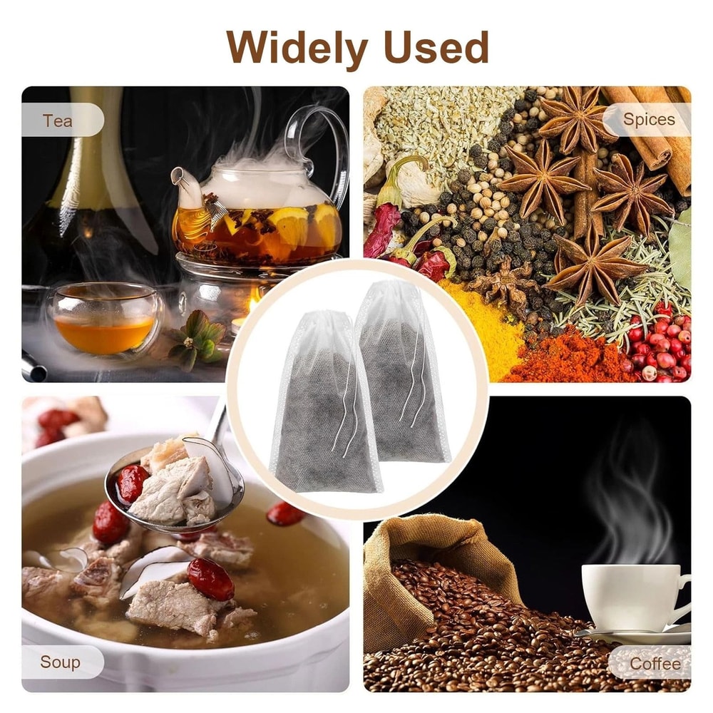 Disposable Tea Filter Bags With Drawstring For Loose Leaf Tea And Coffee Brewing 1