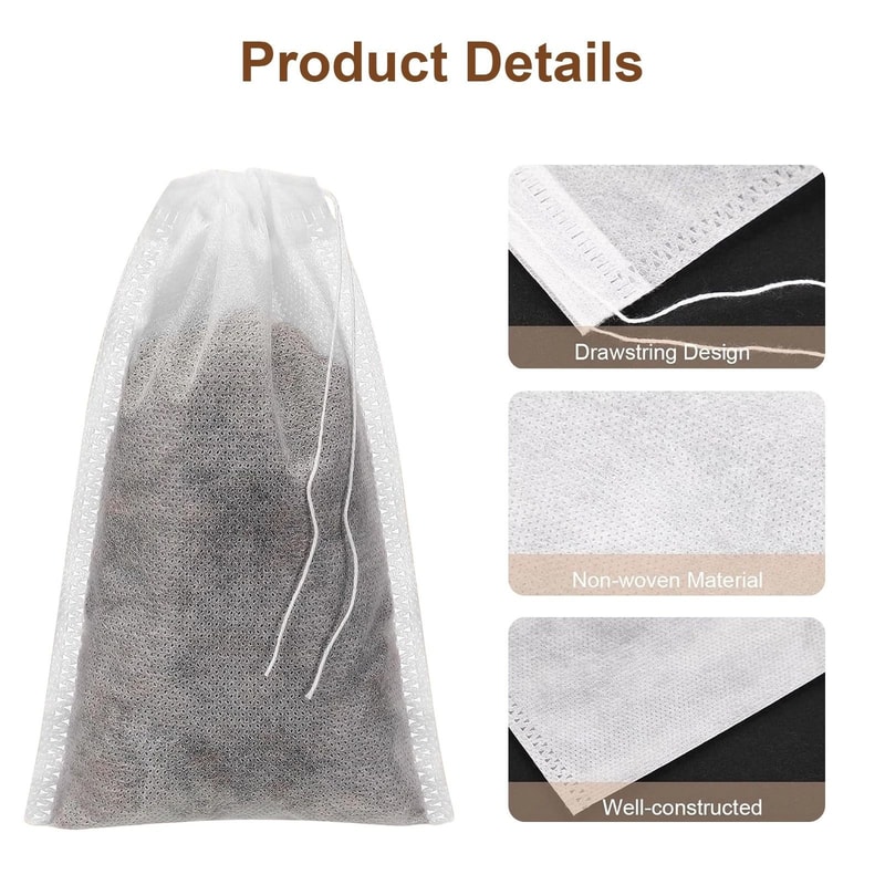 Disposable Tea Filter Bags With Drawstring For Loose Leaf Tea And Coffee Brewing 4