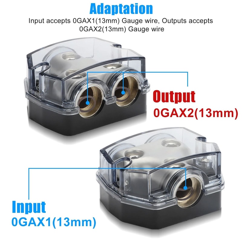 Car Audio Distribution Block Gauge InOut Power Ground Amp Distributor 6