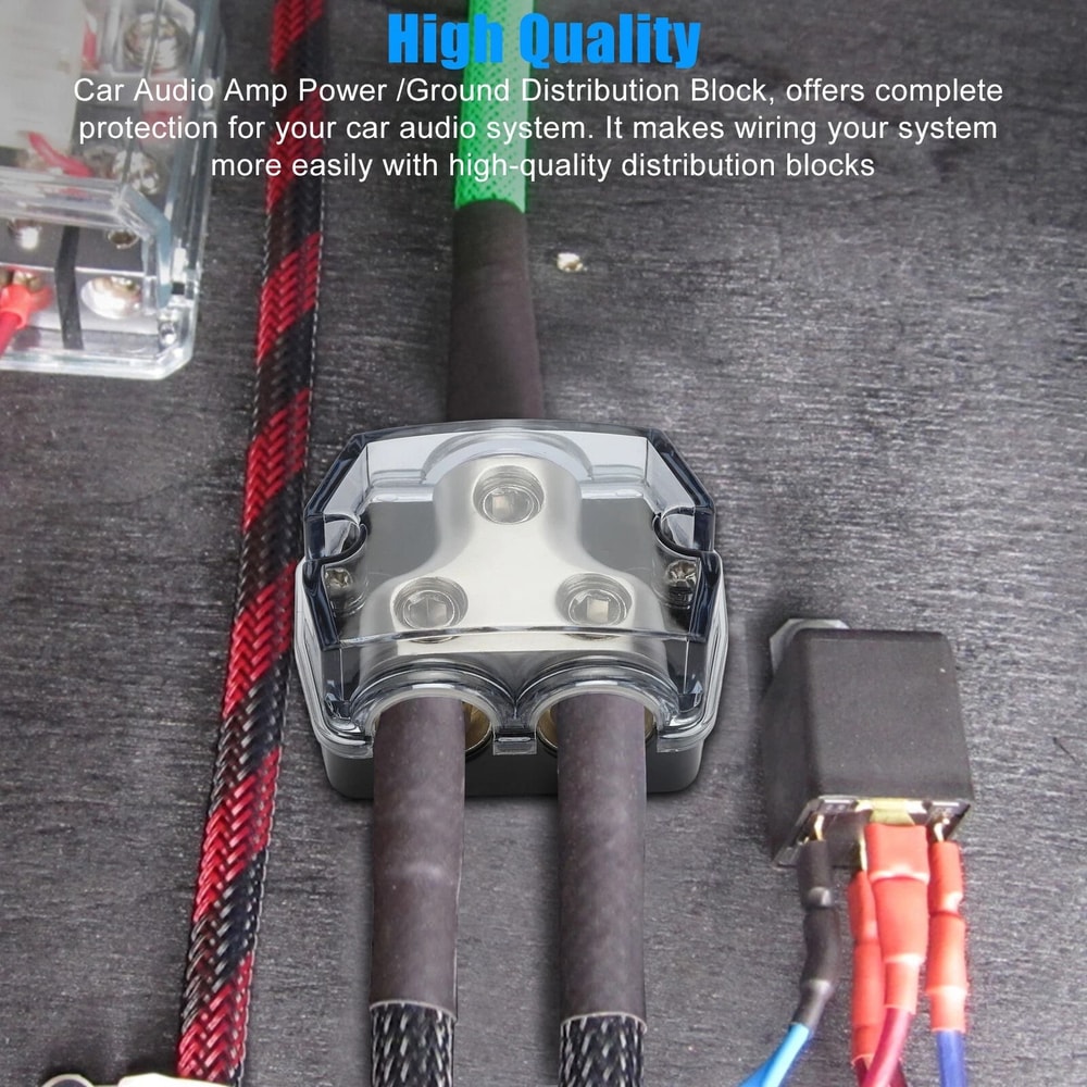 Car Audio Distribution Block Gauge InOut Power Ground Amp Distributor 2