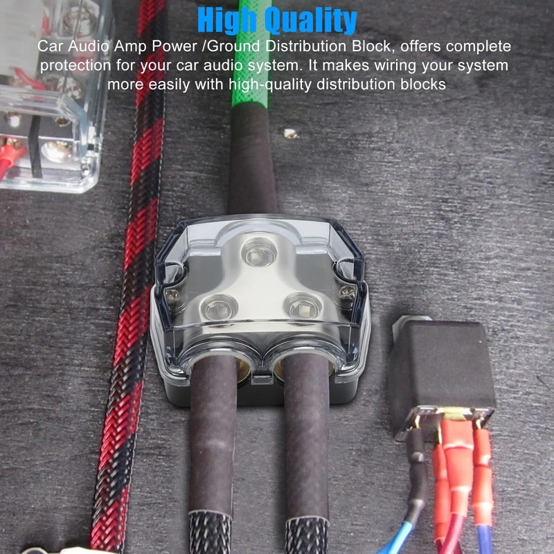 Car Audio Distribution Block Gauge InOut Power Ground Amp Distributor 2