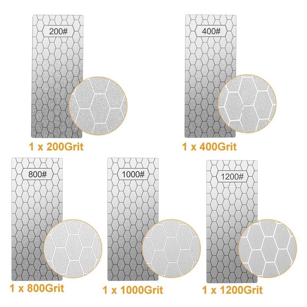 Diamond Sharpening Stone Set Grit Levels Honeycomb Whetstone Knife Sharpener 6