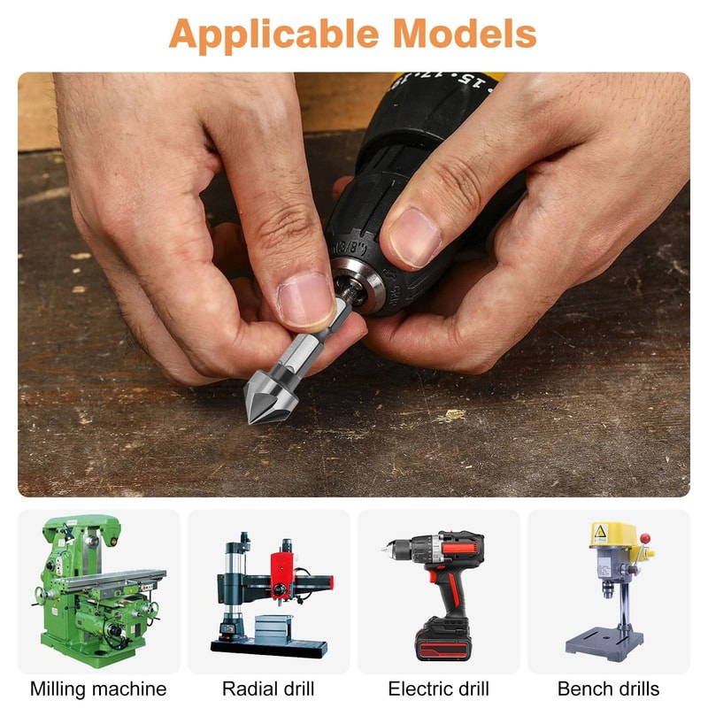 Countersink Drill Bit Set Chamfer Bits For Wood Plastic Metal 3