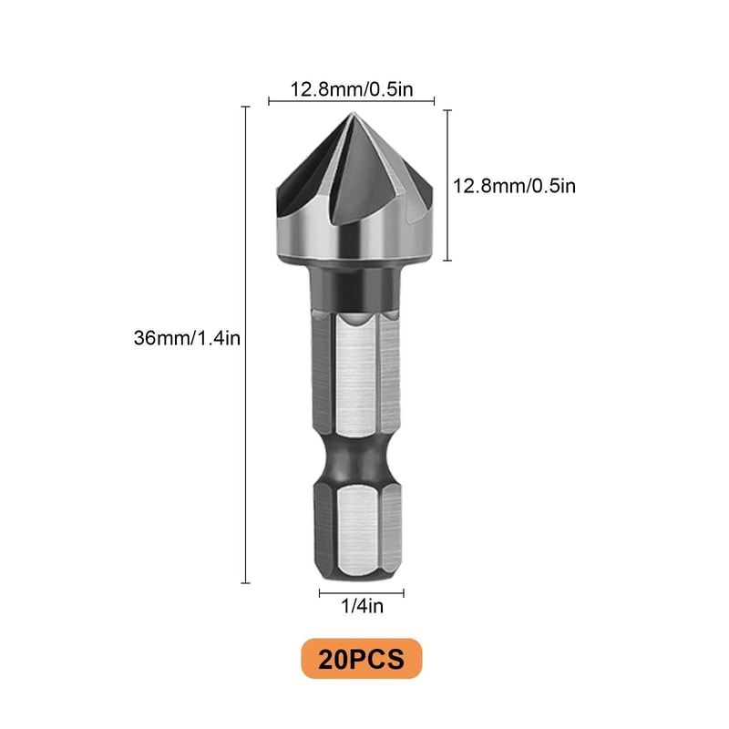 Countersink Drill Bit Set Chamfer Bits For Wood Plastic Metal 6