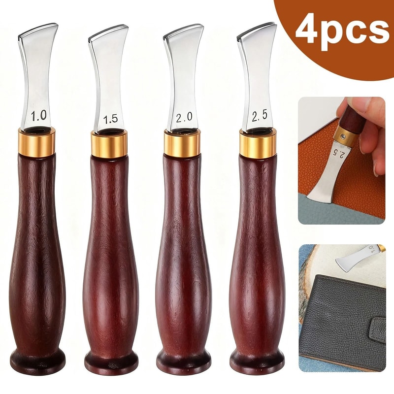 Leather Edge Creaser Tool Set FanShaped Leathercraft Punch For Precise DIY Crimping 6