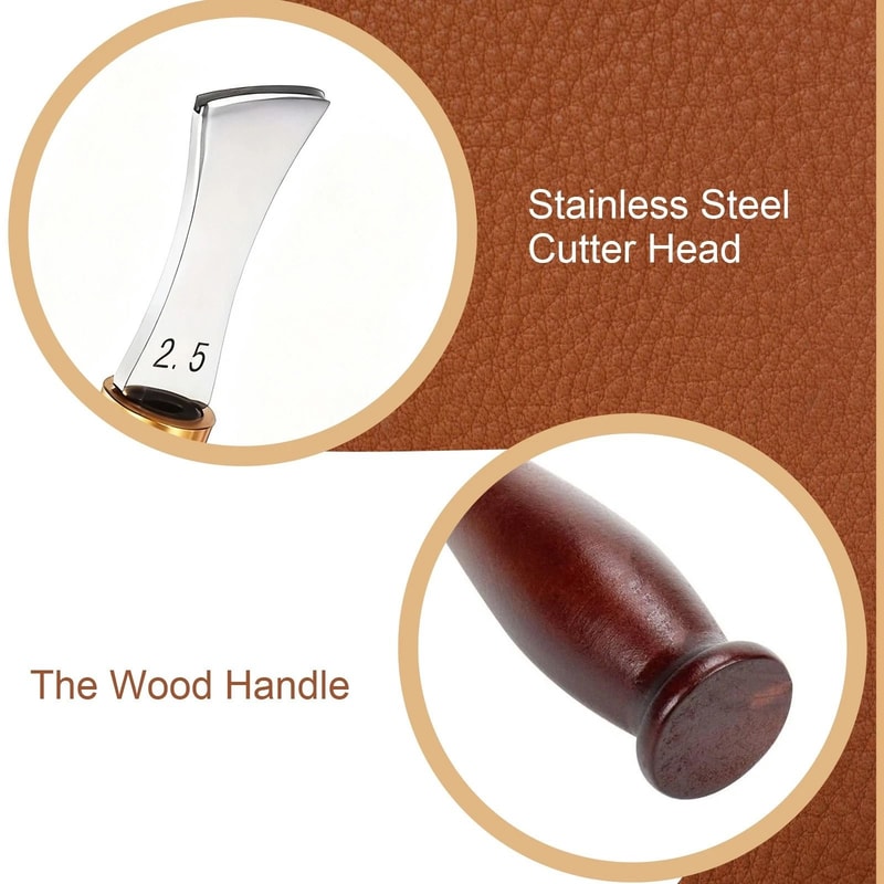 Leather Edge Creaser Tool Set FanShaped Leathercraft Punch For Precise DIY Crimping 4