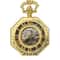Antique Mechanical Pocket Watch For Men Octagon Skeleton Dial Luxury Classic Timepiece 2