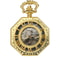 Antique Mechanical Pocket Watch For Men Octagon Skeleton Dial Luxury Classic Timepiece 2