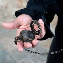 antique mechanical pocket watch for men – octagon skeleton dial, luxury classic timepiece