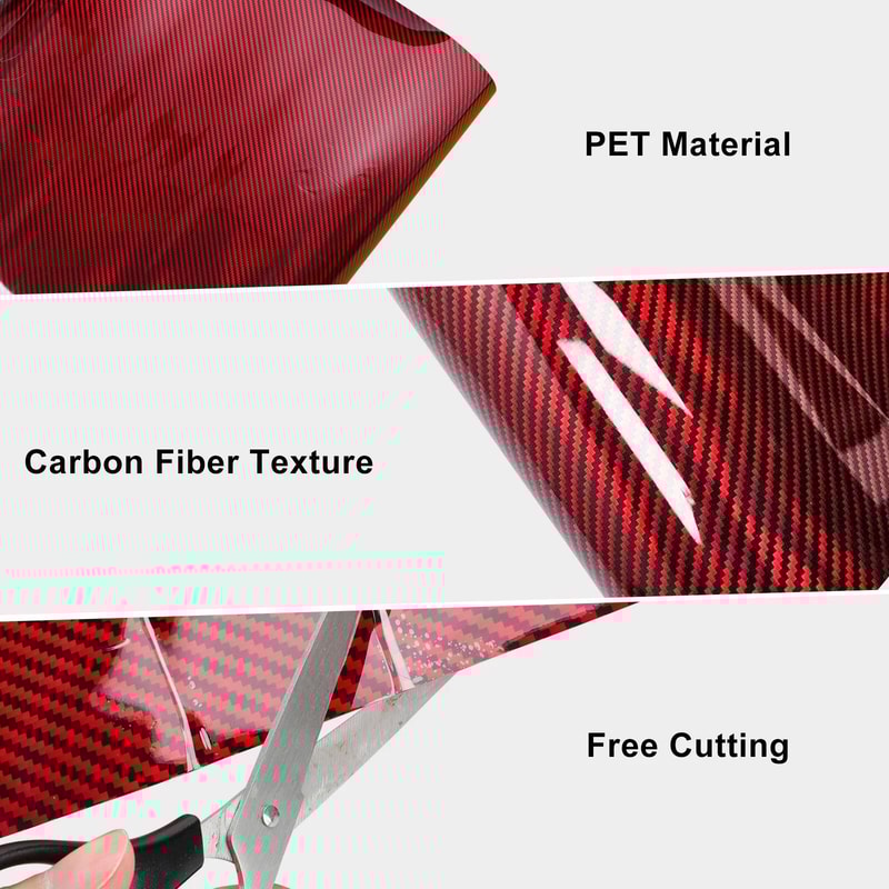 Red Carbon Fiber Wrap For Cars Motorcycles And Laptops Twill Weave Waterproof ScratchResistant 5