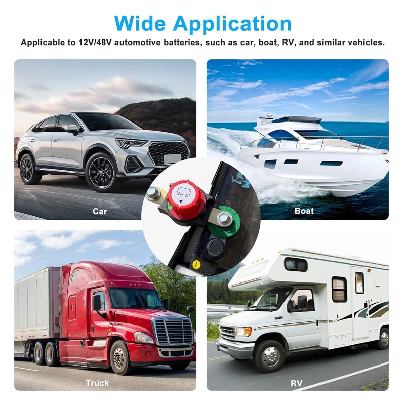 HeavyDuty Side Post Battery Disconnect Switch For Cars RVs Trucks 1