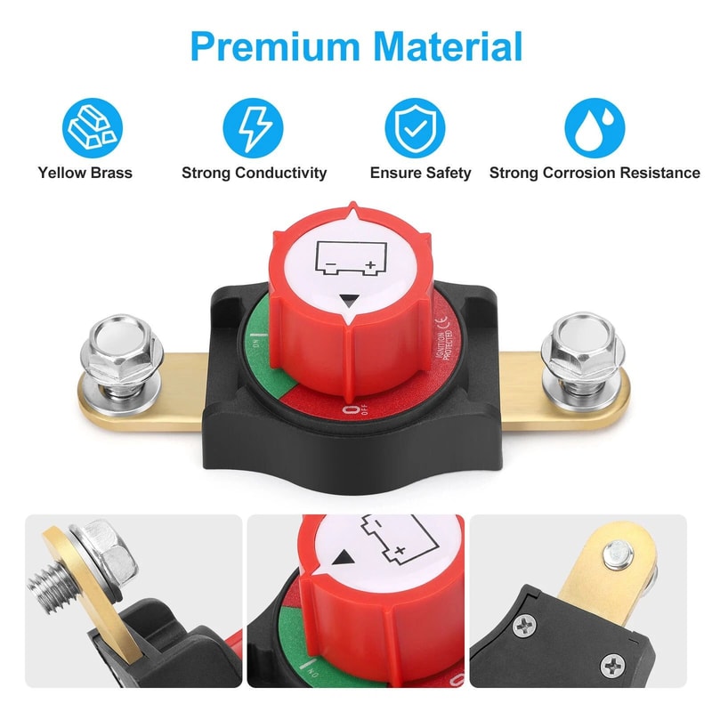 HeavyDuty Side Post Battery Disconnect Switch For Cars RVs Trucks 4