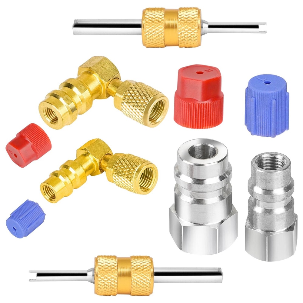 AC Fitting Conversion Adapter Kit With HighLow Pressure Valve Core Remover 6