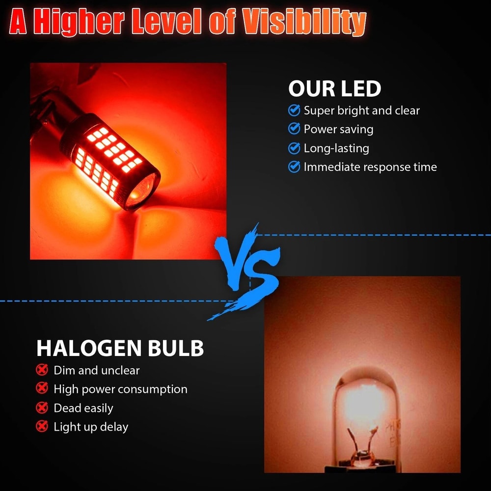 LED Strobe Flashing Safety Brake Light Bulb Enhanced Visibility For Cars Motorcycles 1