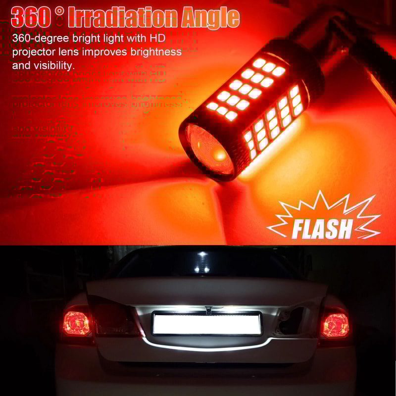 LED Strobe Flashing Safety Brake Light Bulb Enhanced Visibility For Cars Motorcycles 4
