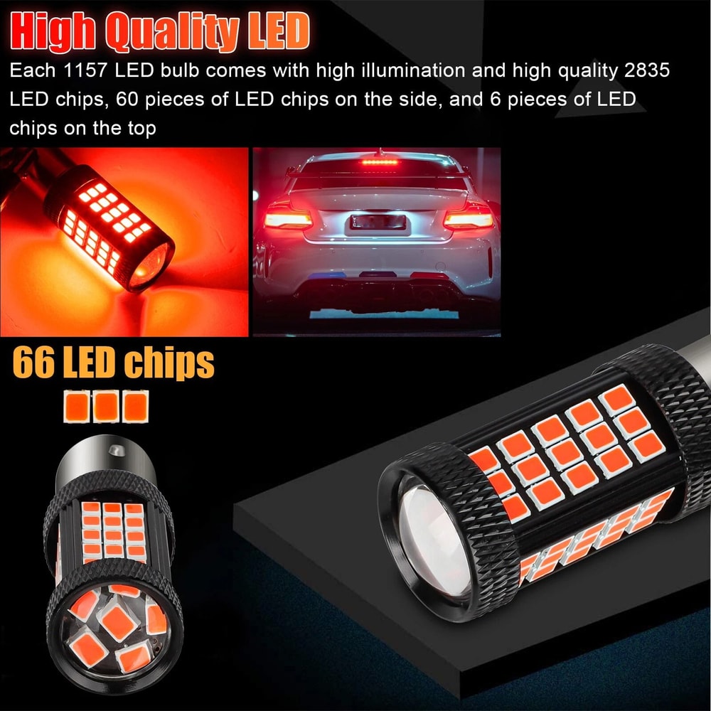 LED Strobe Flashing Safety Brake Light Bulb Enhanced Visibility For Cars Motorcycles 5