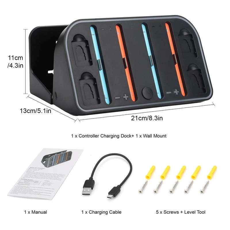 RGB Magnetic Charging Dock Station Wall Mount Charger With Fast Charging RGB Lighting Mode 1