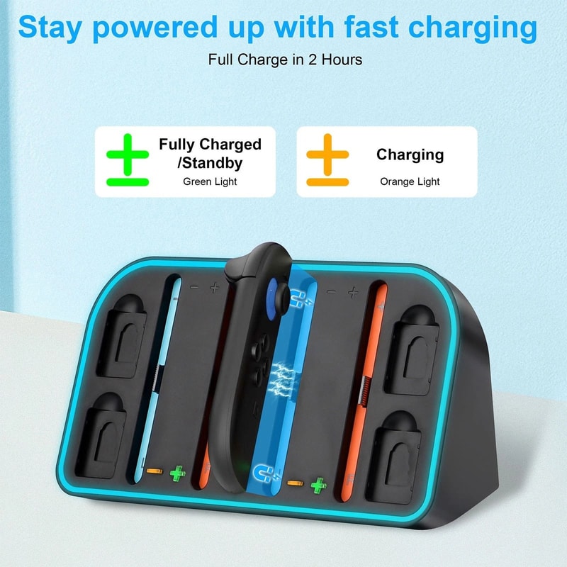 RGB Magnetic Charging Dock Station Wall Mount Charger With Fast Charging RGB Lighting Mode 6