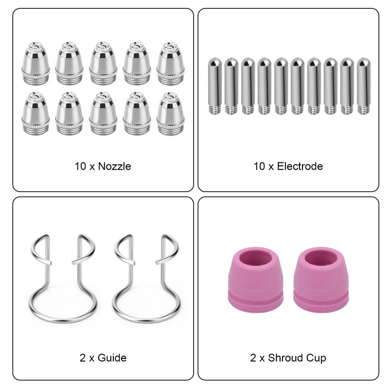 Plasma Cutter Consumables Kit Nozzles Electrodes And Shield Cups 3