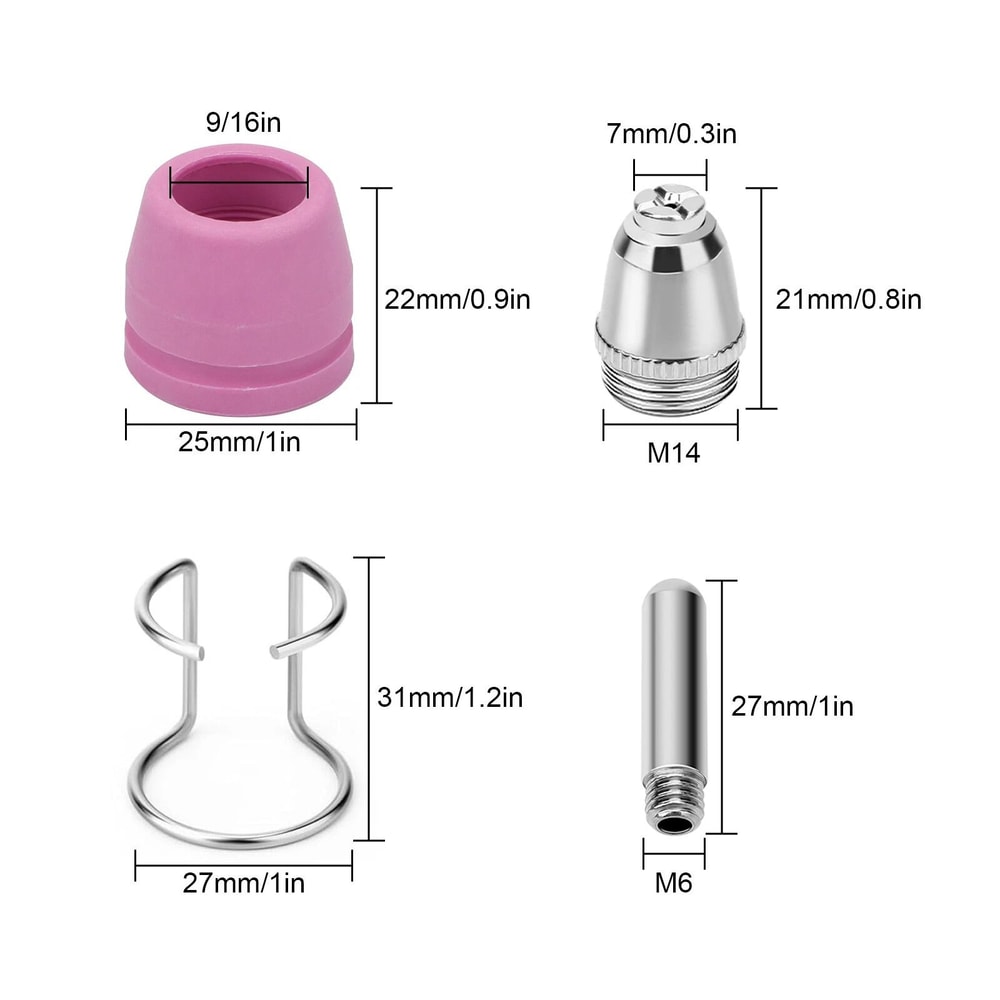 Plasma Cutter Consumables Kit Nozzles Electrodes And Shield Cups 6