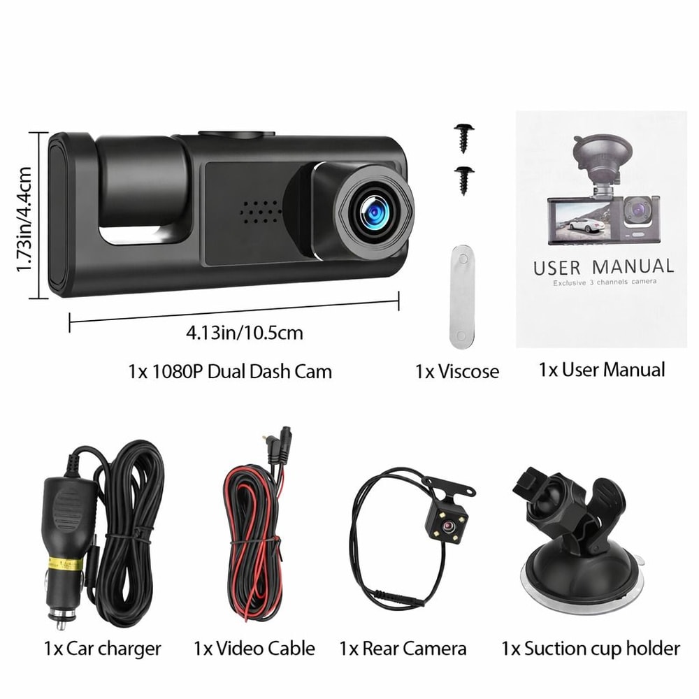 Dual Lens Car Dash Cam Video Recorder With GSensor 6