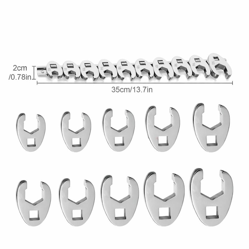 Interchangeable Crows Foot Wrench Kit Perfect For Auto Home Repair Slim Profile For Tight Spaces 4