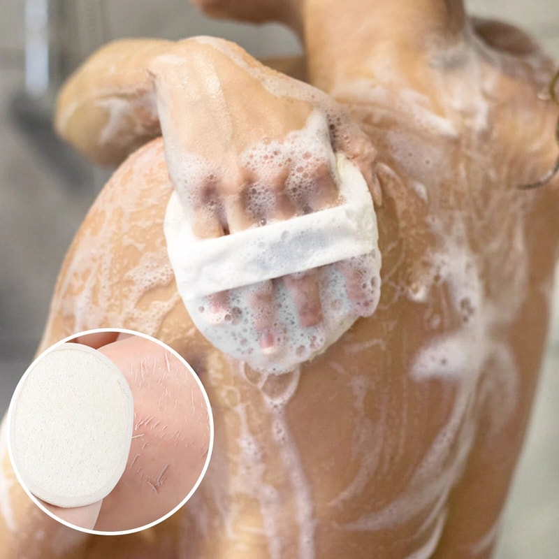 Natural Loofah Exfoliating Back Scrubber Set EcoFriendly Bath Sponge Pads For Soft Healthy Skin 2