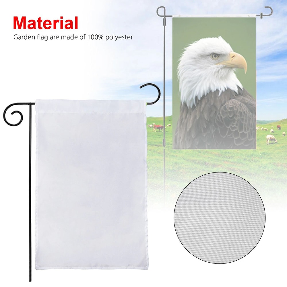 White Sublimation Blank Flags Polyester Garden Banner For DIY Custom Designs 6