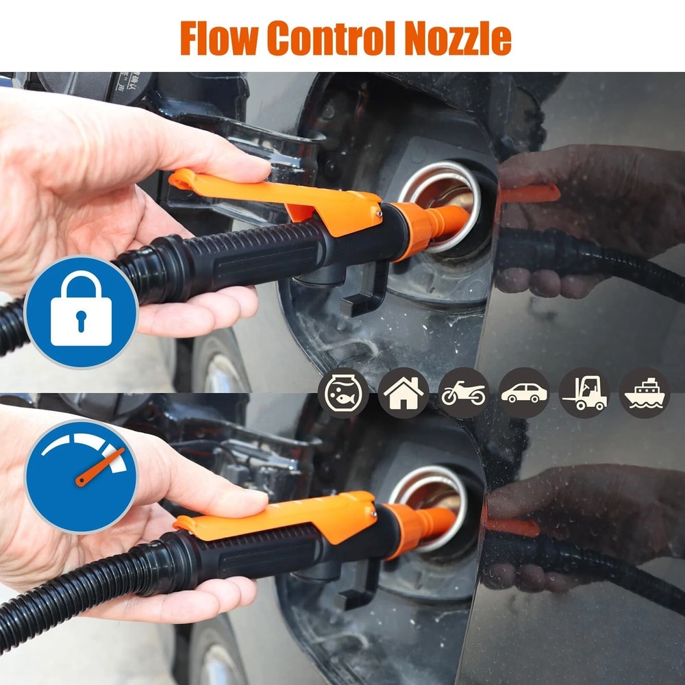 Powered Battery Liquid Fuel Water Transfer Pump Flow Control Nozzle For Efficient Fuel Oil Transf