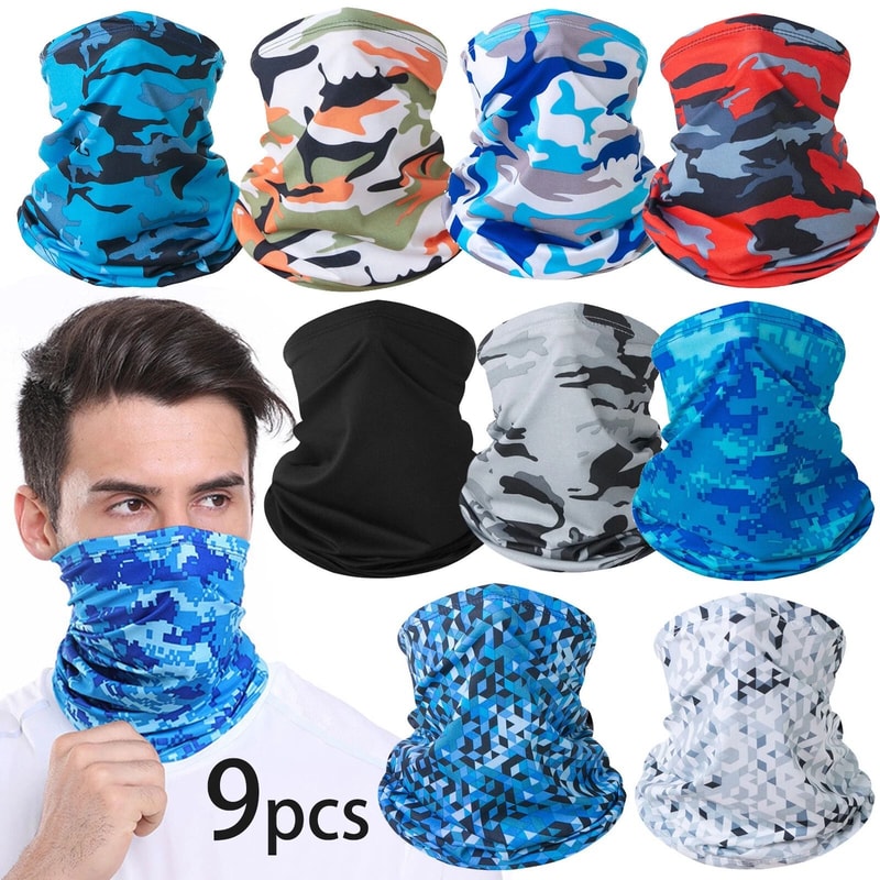 Camouflage Neck Gaiter Set UVResistant Face Mask For Outdoor Sports Dust Sun Protection 5