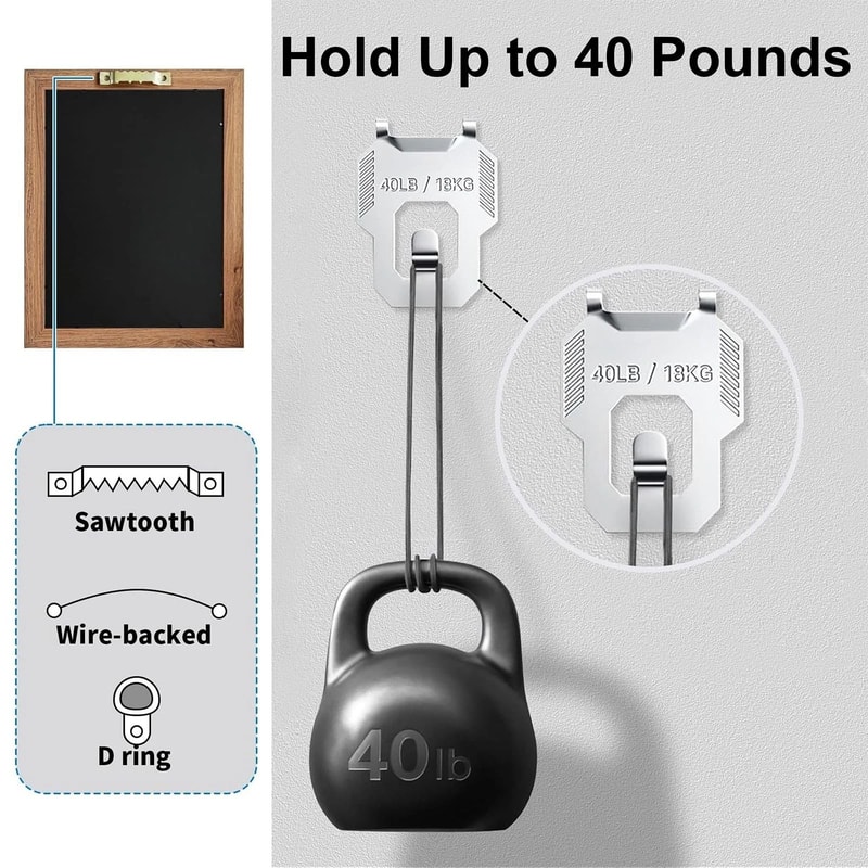 Stainless Steel Drywall Hanging Hooks Heavy Duty Claw ToolFree Installation Load Capacity NailFree 3