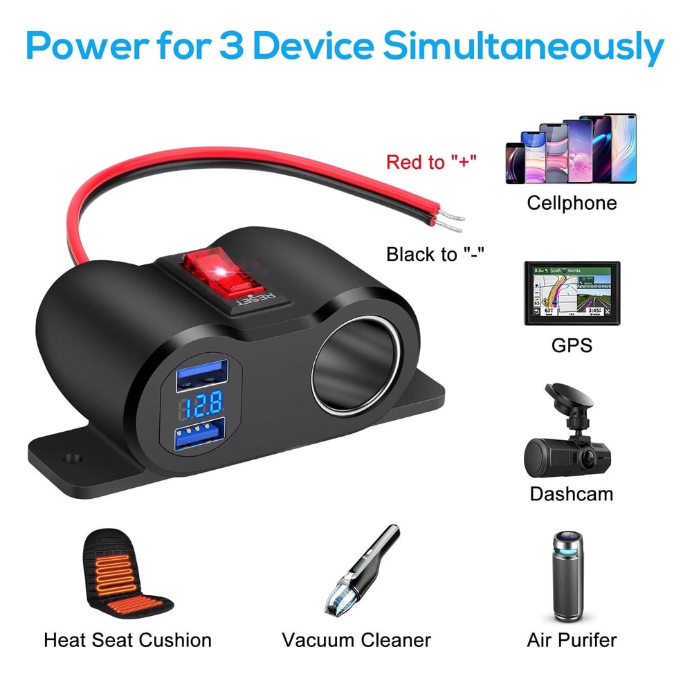 Dual USB Car Charger Power Outlet Cigarette Lighter Socket Splitter For Quick Charging Car Accesso