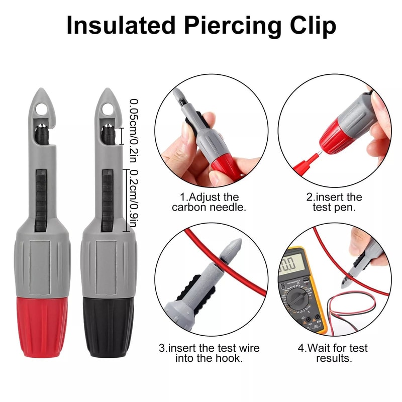 Multimeter Test Lead Kit With Puncture Probes Alligator Clips Banana Plugs High Voltage Compatibi