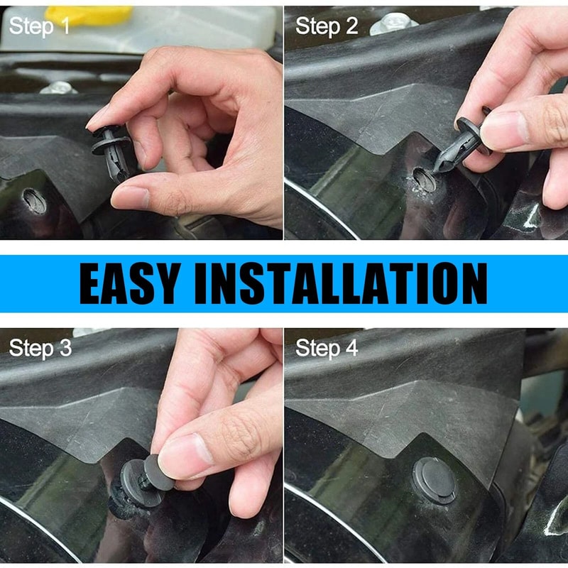 Car Trim Bumper Clips Push Pin Fastener Kit Universal Plastic Retainer Rivets 3