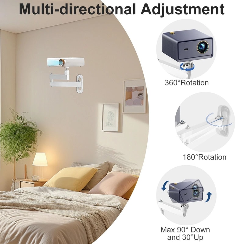 Universal Foldable Projector Wall Mount Adjustable Ceiling Camera Bracket 4