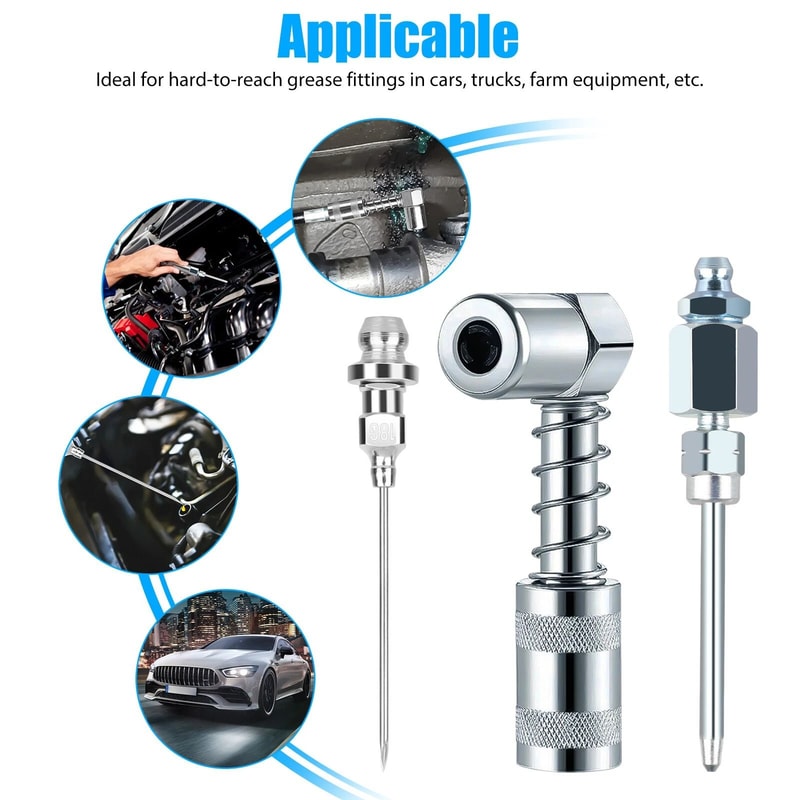 Grease Injection Needle Coupler Nozzle For Tight Fittings And Hard To Reach Lubrication 1