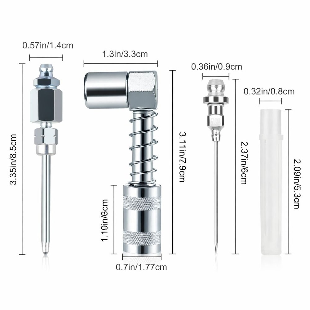Grease Injection Needle Coupler Nozzle For Tight Fittings And Hard To Reach Lubrication 5