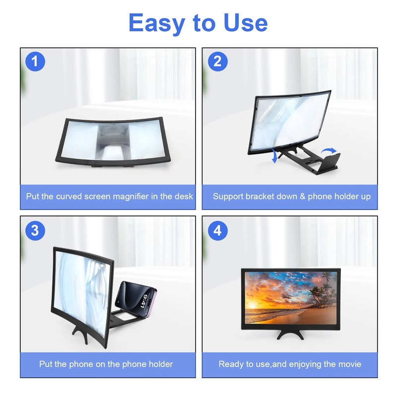 Curved Screen Mobile Phone Screen Magnifier With Eye Protection And HD Viewing 1