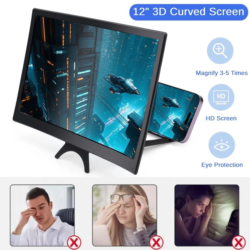 Curved Screen Mobile Phone Screen Magnifier With Eye Protection And HD Viewing 6