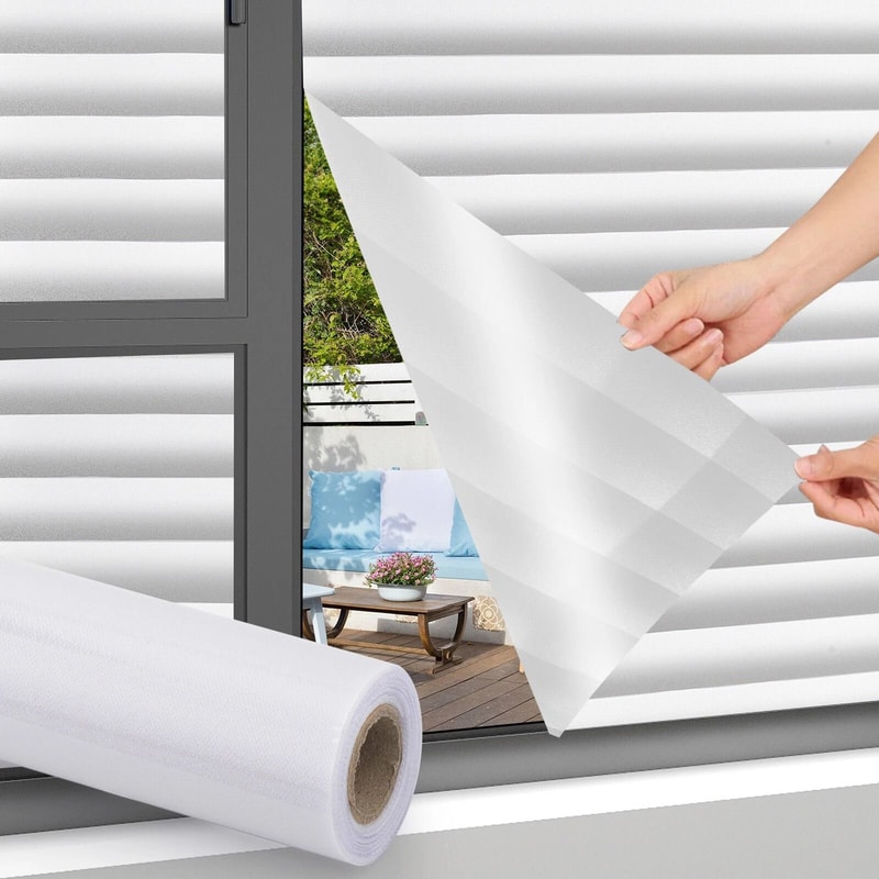 Privacy Window Film Static Cling Blind Style Glass Cover For Home And Office 0