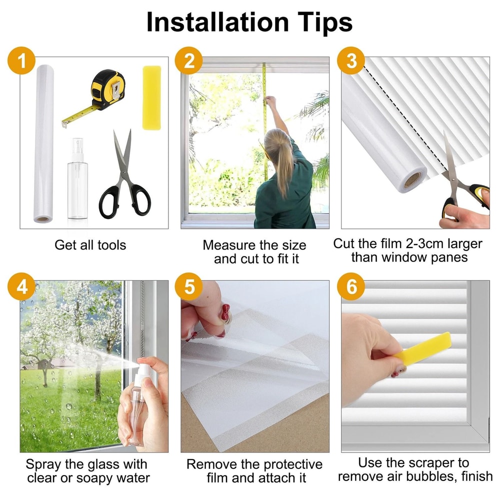 Privacy Window Film Static Cling Blind Style Glass Cover For Home And Office 1